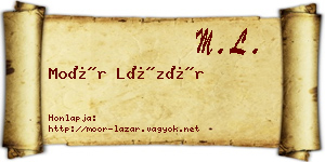 Moór Lázár névjegykártya